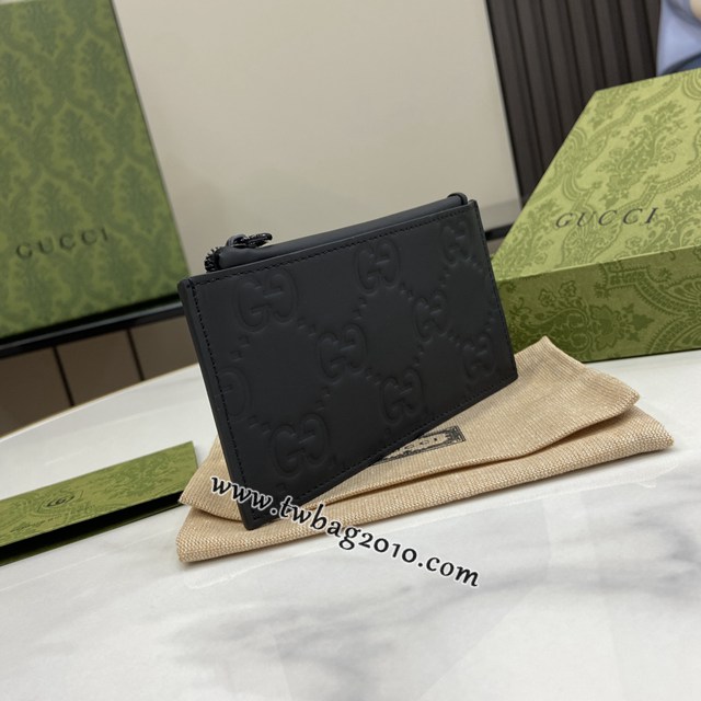 gucci專櫃2024早春系列原廠皮錢包錢夾 古馳GG橡膠效果卡片夾卡包 jcp1521